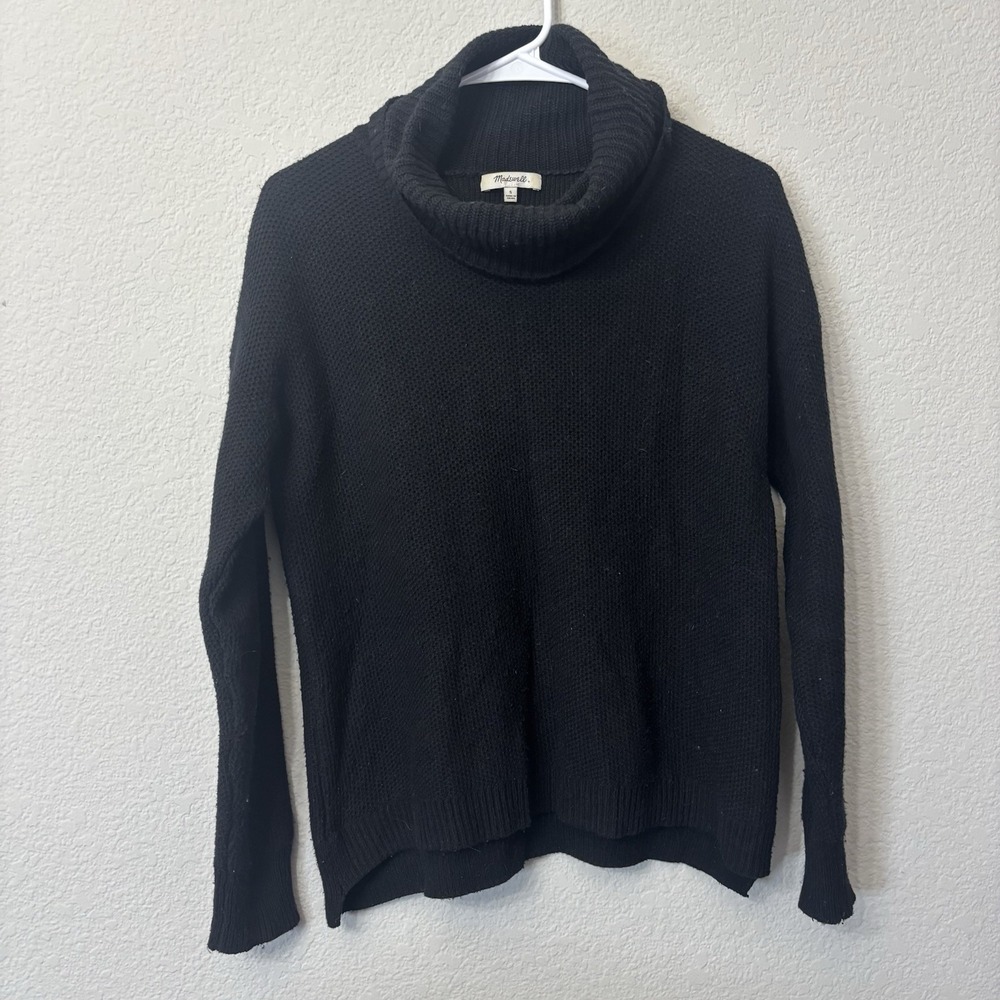 Madewell Pullover Knit Turtleneck Sweater Long Sleeve Women's Size S Black